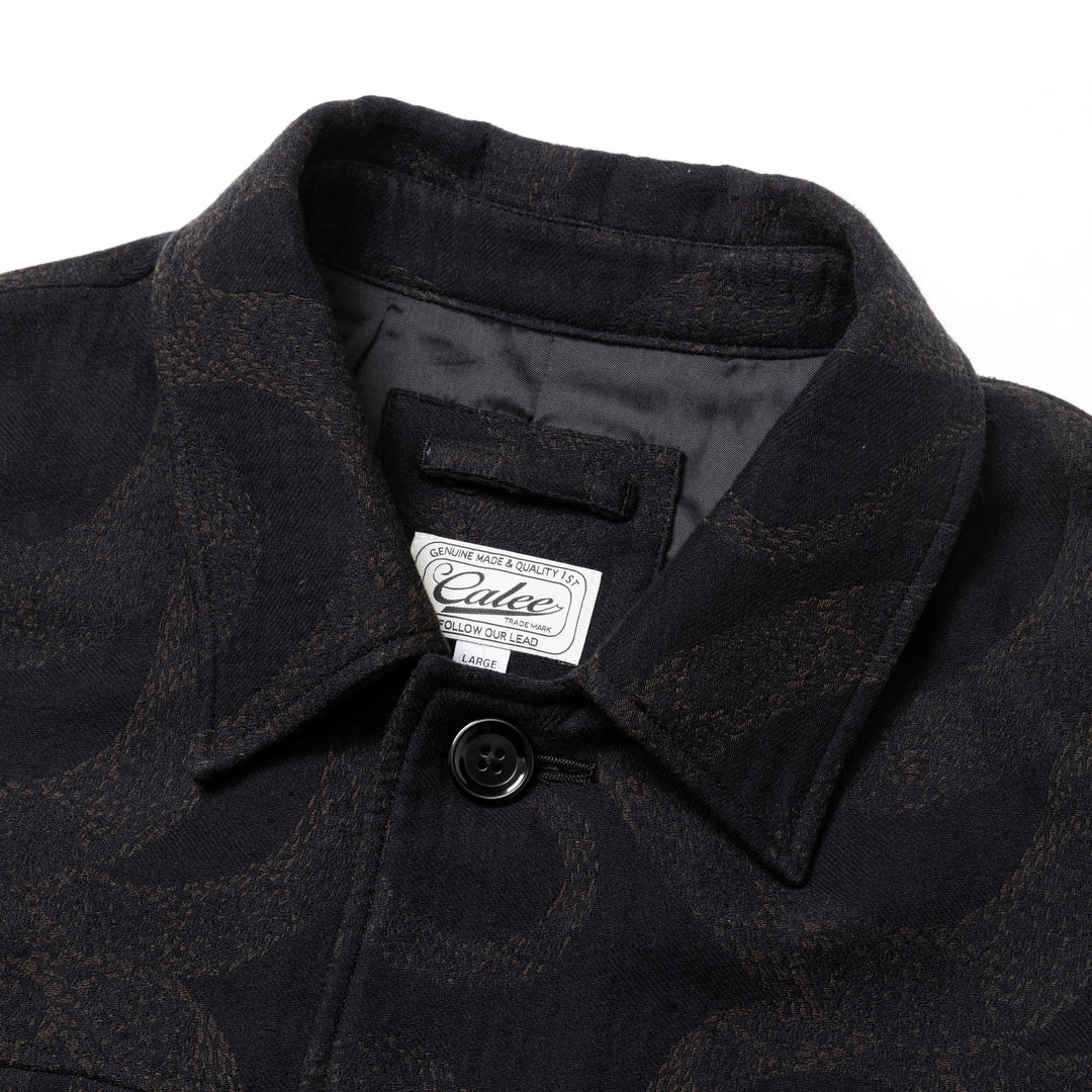 CALEE コート　スパイラル柄 JACQUARD HALF COAT ＜SNAKE PATTERN＞ – CALEE ONLINE STORE