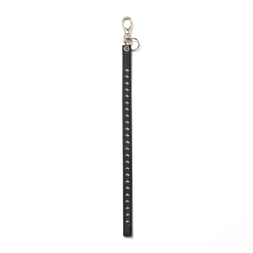 小物 STUDS & KNITTING LEATHER LONG KEY RING STUDS & KNITTING LEATHER SHORT KEY RING【BLACK】｜CALEE