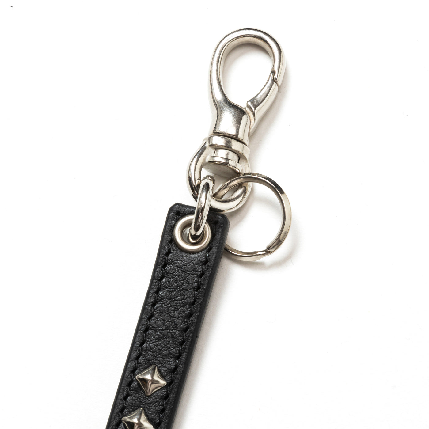 STUDS LEATHER LONG KEY RING