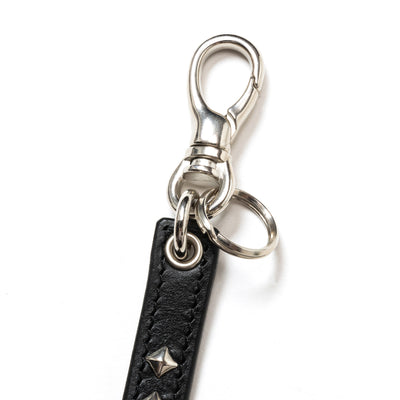 STUDS LEATHER SHORT KEY RING