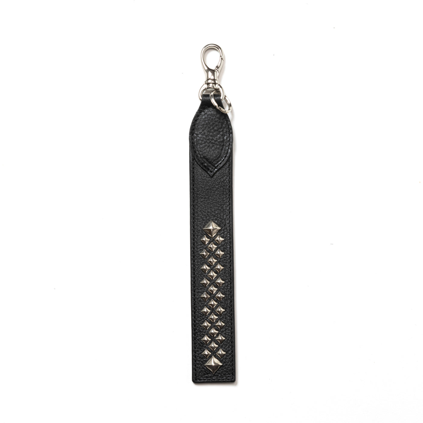 STUDS LEATHER FLAT LONG KEY RING