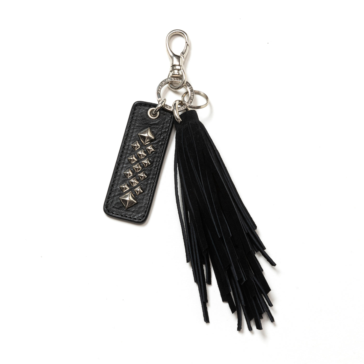 STUDS LEATHER TASSEL KEY RING