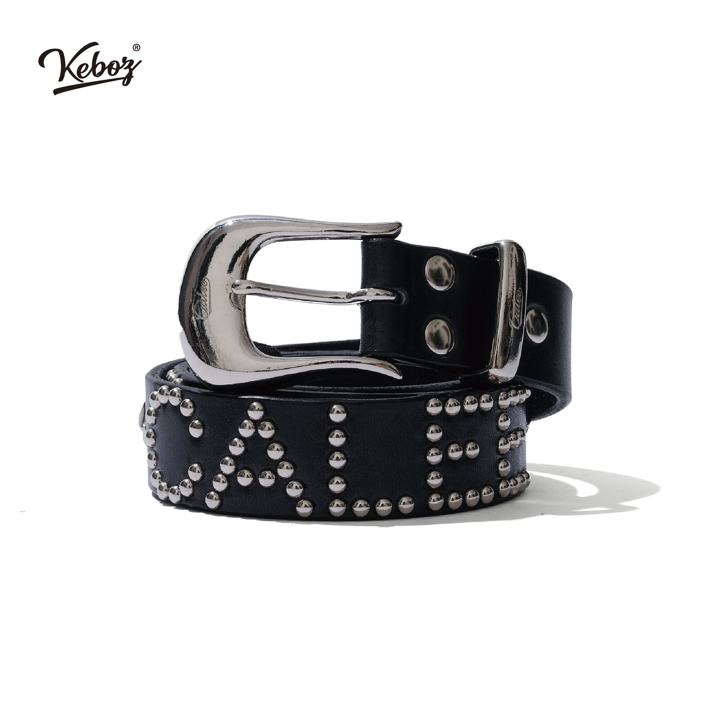 CALEE × KEBOZ STUDS LEATHER BELT