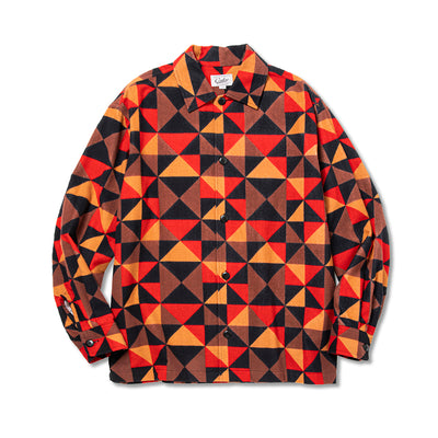 GEOMETRIC PATTERN OVER SILHOUETTE L/S SHIRT - calee-official