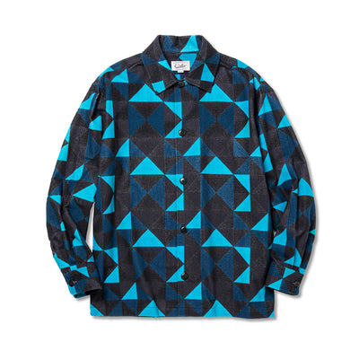 GEOMETRIC PATTERN OVER SILHOUETTE L/S SHIRT - calee-official