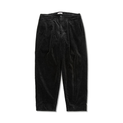 CORDUROY WIDE SILHOUETTE TAPERED TUCK TROUSERS - calee-official