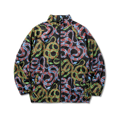 ALLOVER SNAKE PATTERN TRACK JACKET - calee-official