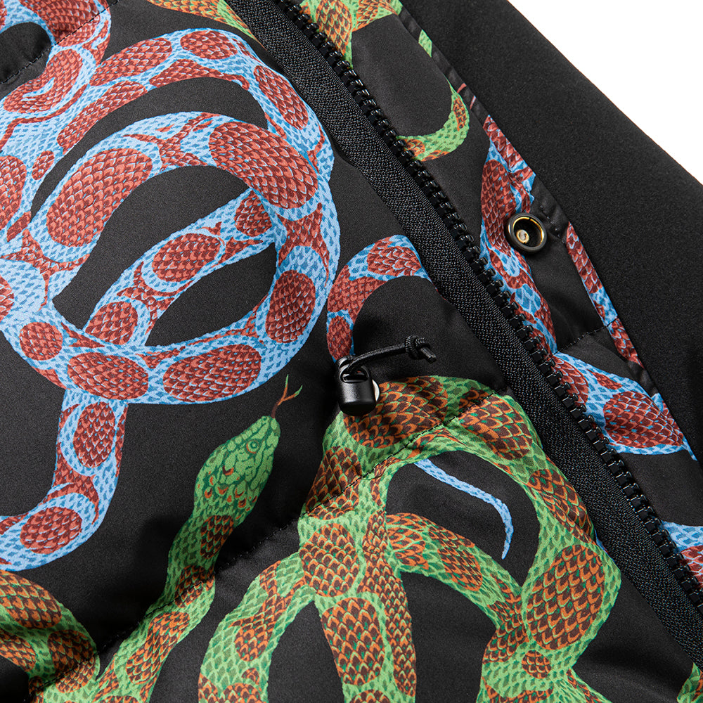 FRENCH WHITE DUCK DOWN HOODIE JACKET <LINING OF SNAKE PATTERN> - calee-official
