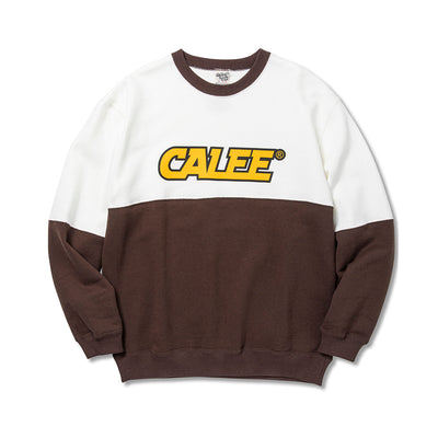 CALEE UNIV. CONTRASTING FABRIC CREW NECK SWEAT - calee-official