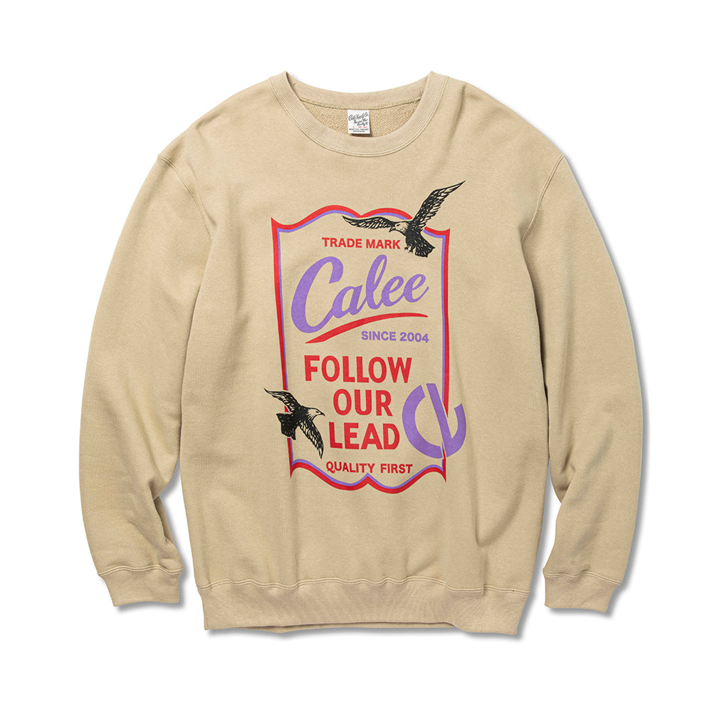 CALEE SIGN BOARD CREW NECK SWEAT <NATURALLY PAINT DESIGN> - calee-official