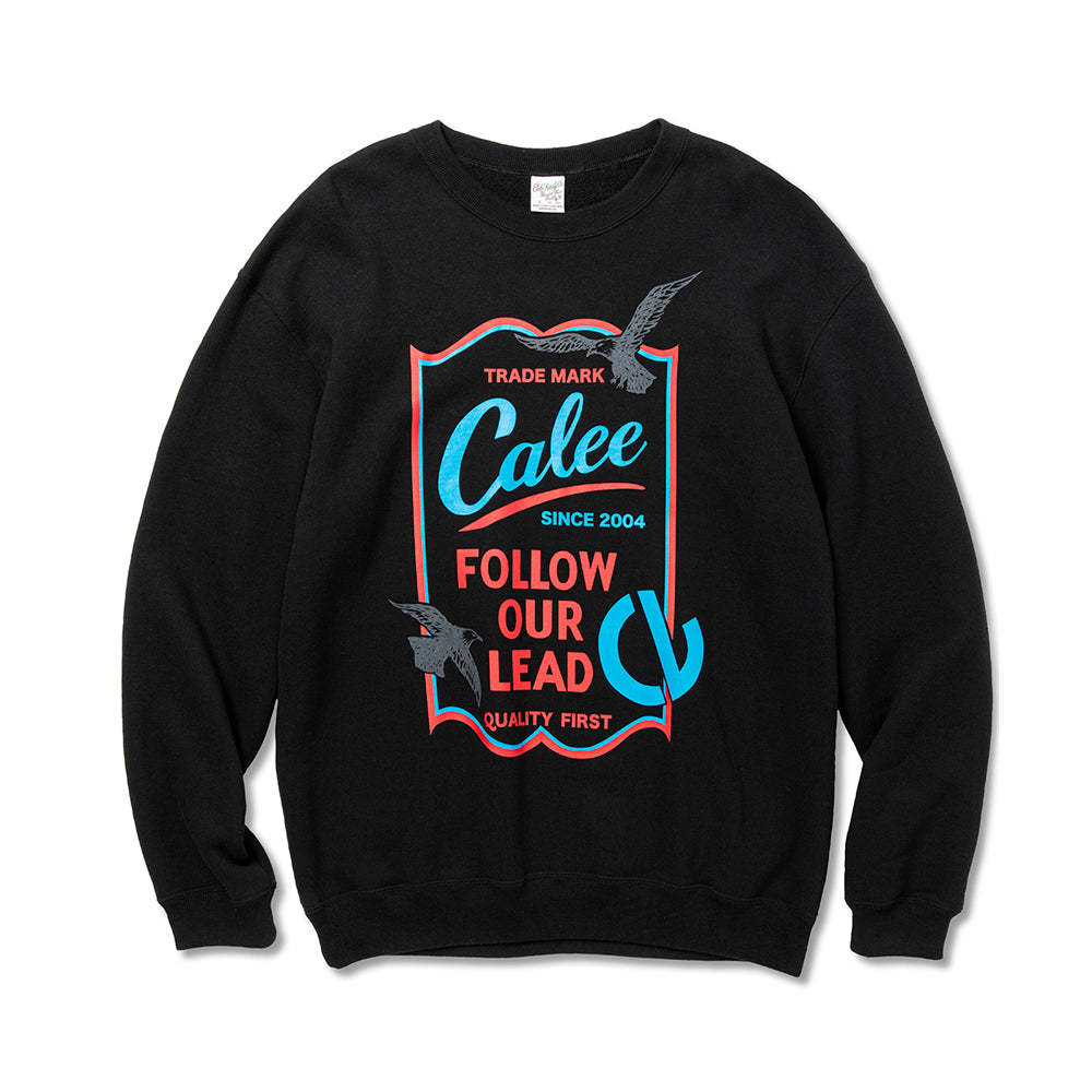 CALEE SIGN BOARD CREW NECK SWEAT <NATURALLY PAINT DESIGN> - calee-official