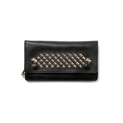 STUDS LEATHER LONG WALLET - calee-official