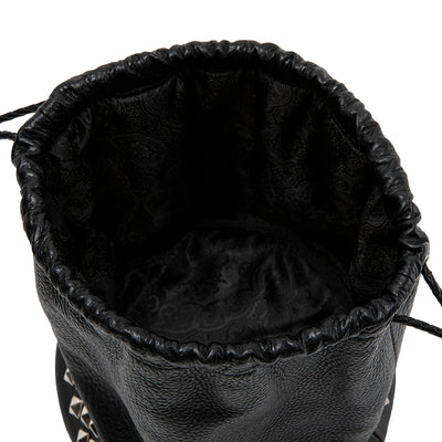 STUDS LEATHER DRAWSTRING BAG - calee-official