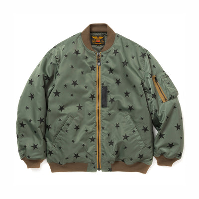 ALLOVER STAR PATTERN MA-1 TYPE FILGHT JACKET - calee-official