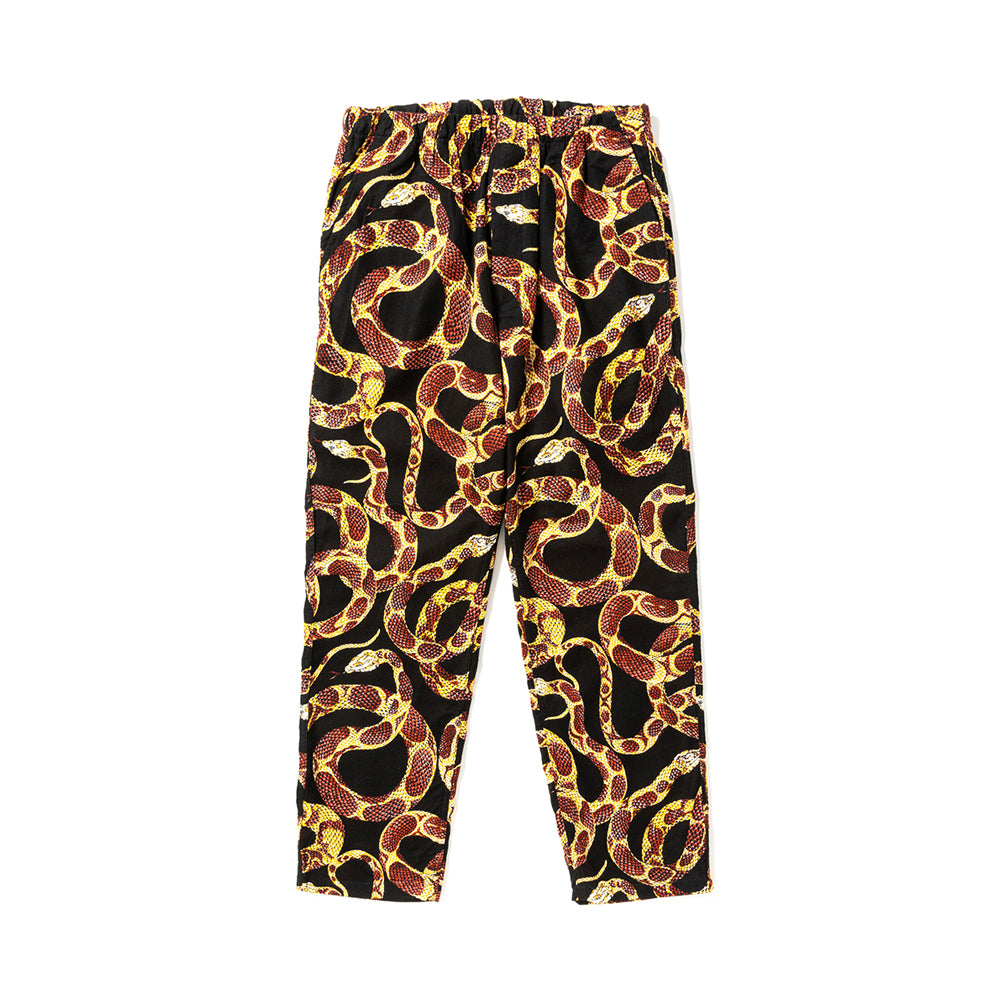 ALLOVER SNAKE PATTERN FLANNEL EASY TROUSERS -LIMITED- - calee-official