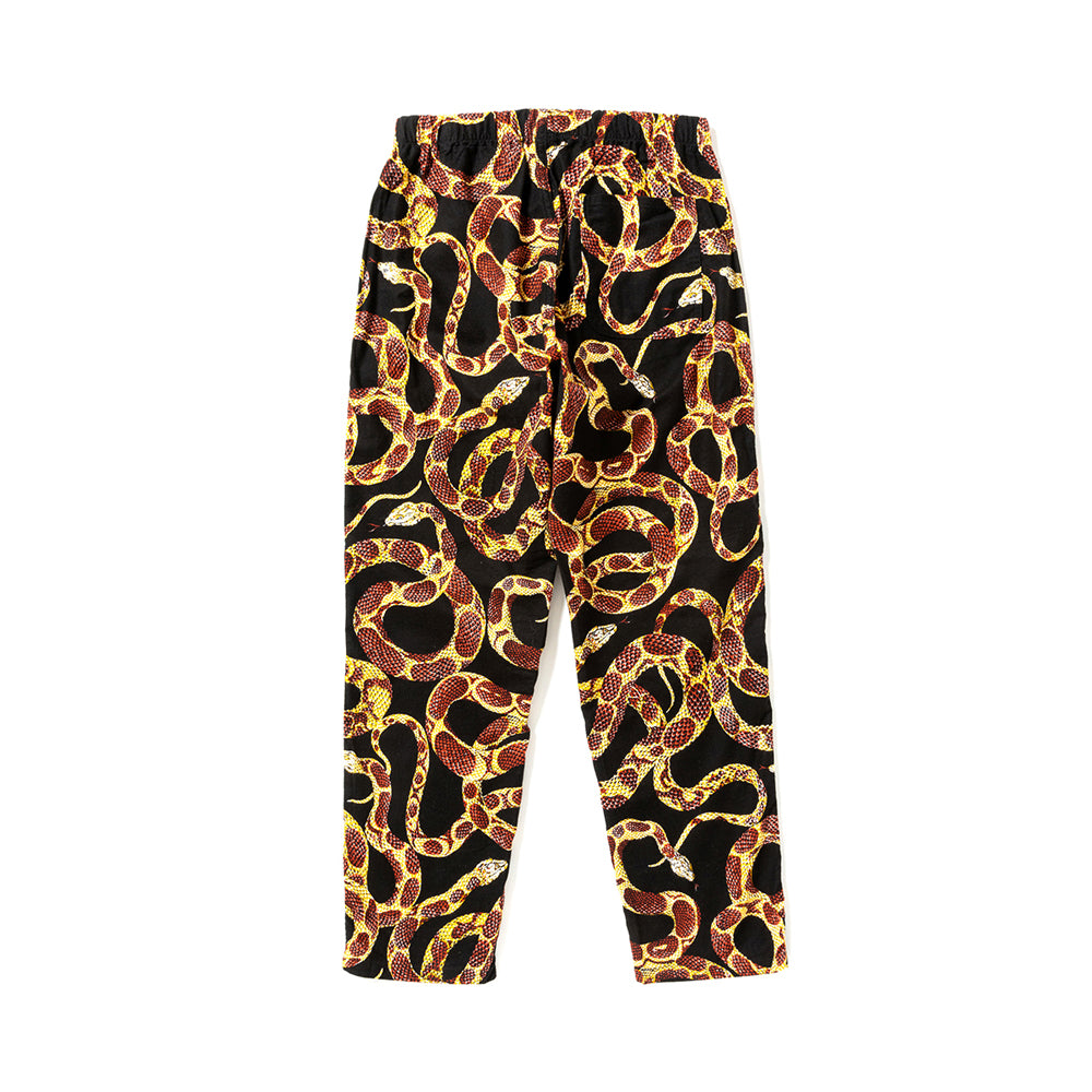 ALLOVER SNAKE PATTERN FLANNEL EASY TROUSERS -LIMITED- - calee-official