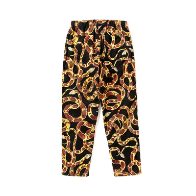 ALLOVER SNAKE PATTERN FLANNEL EASY TROUSERS -LIMITED- - calee-official