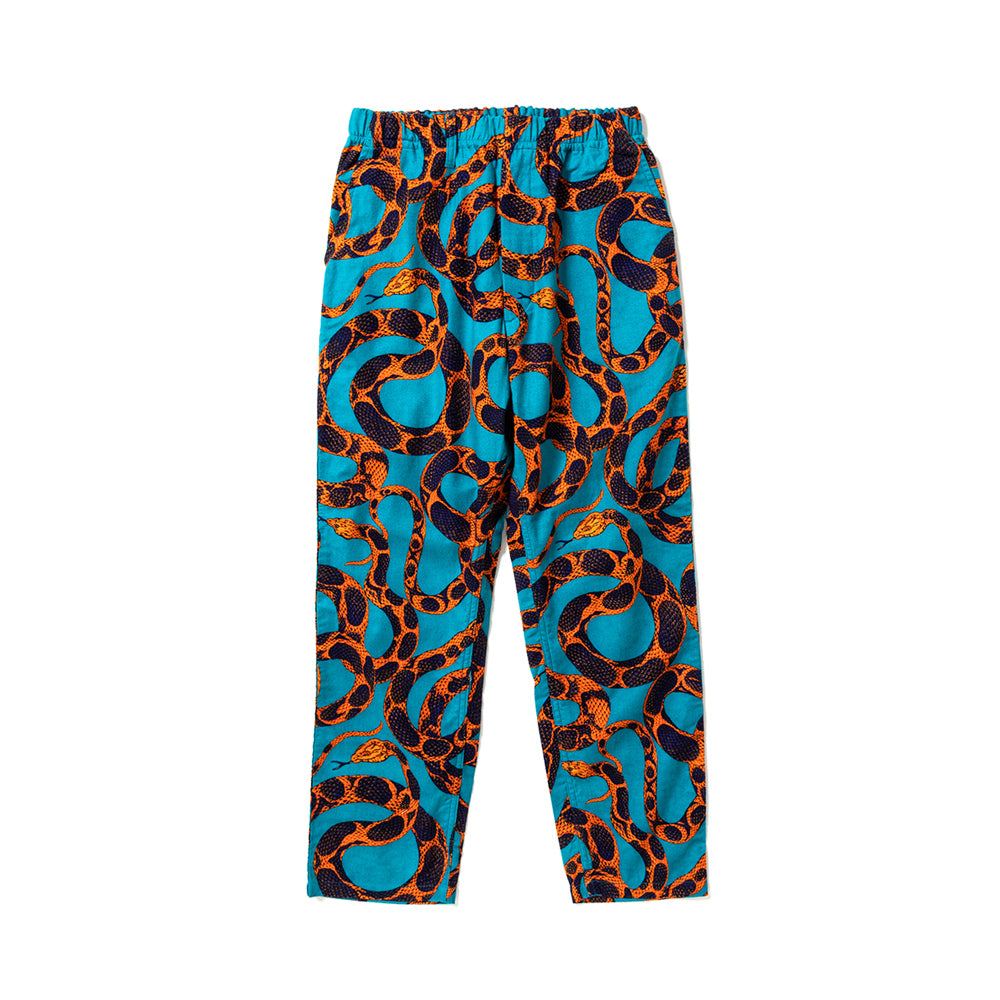 ALLOVER SNAKE PATTERN FLANNEL EASY TROUSERS -LIMITED- - calee-official