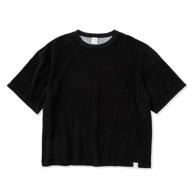 CALEE CHECKER PILE JACQUARD WIDE SHILHOUETTE S/S CUTSEW