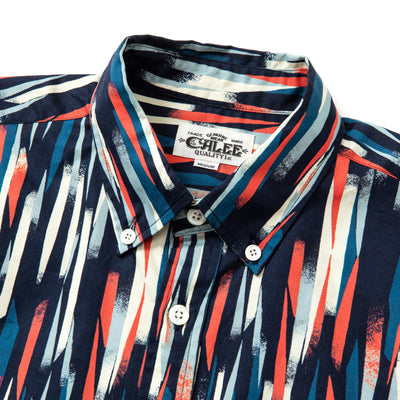 BRUSH HANDLE PATTERN WIDE SILHOUETTE S/S SHIRT