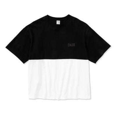 DROPSHOULDER LOGO EMBROIDERY T-SHIRT <CONTRAST>