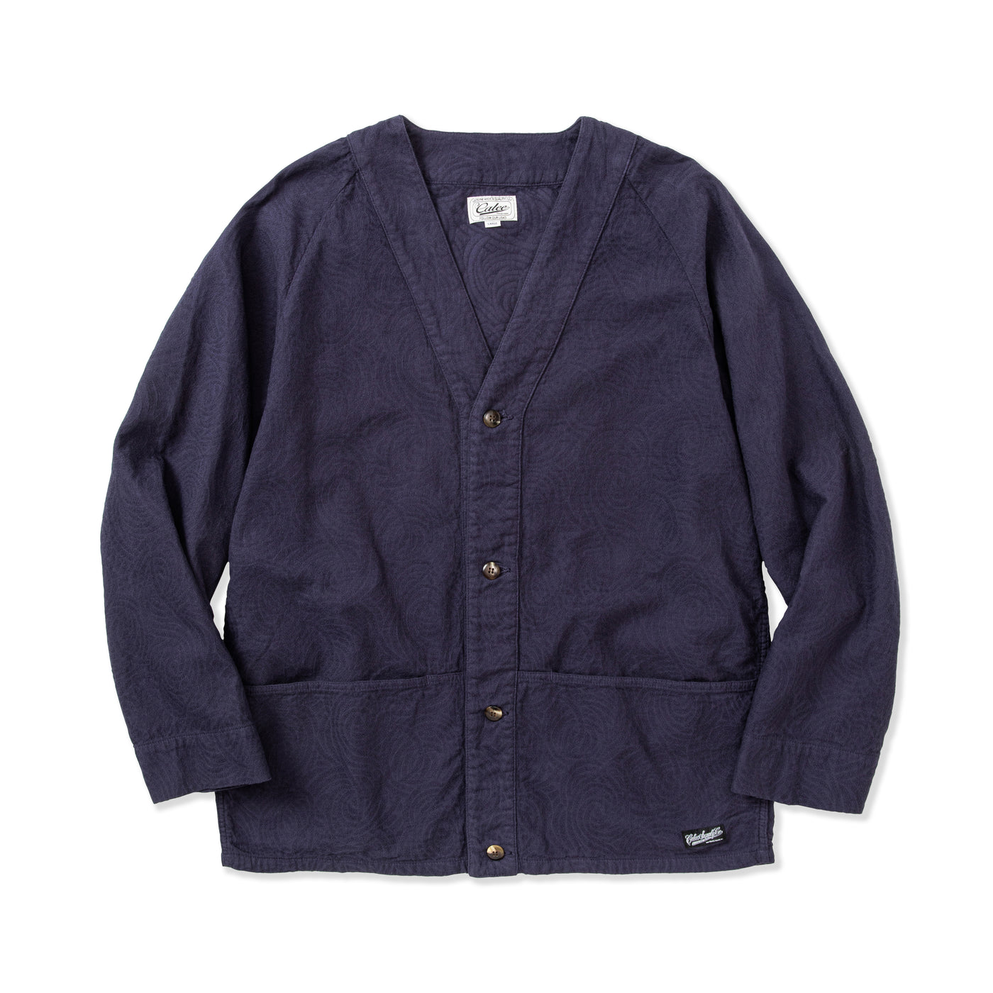 ALLOVER SPIRAL PATTERN JARQUARD OVERSIZE CARDIGAN