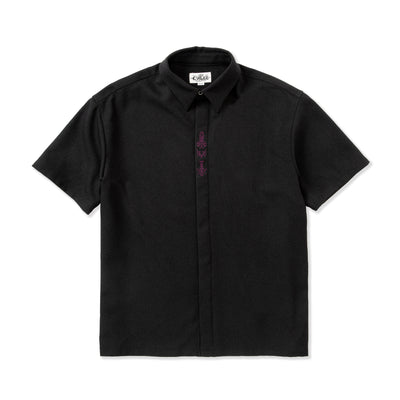 EMBROIDERY FLY FRONT S/S SHIRT