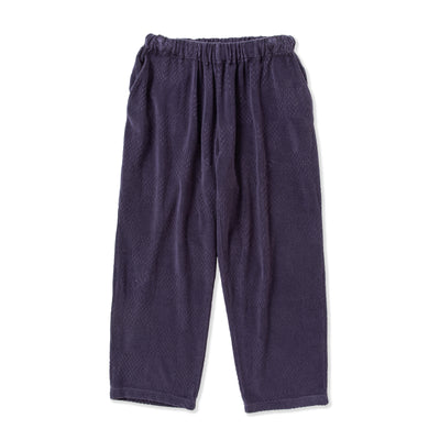CALEE CHECKER PILE JACQUARD WIDE SHILHOUETTE RELAX PANTS