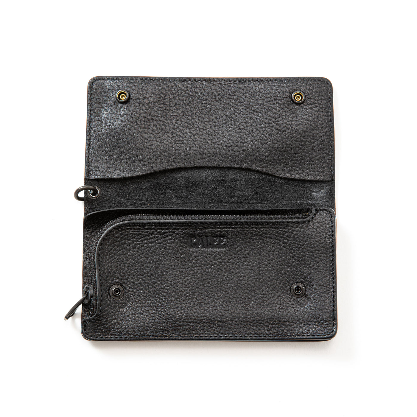 BLACK STUDS LEATHER LONG WALLET