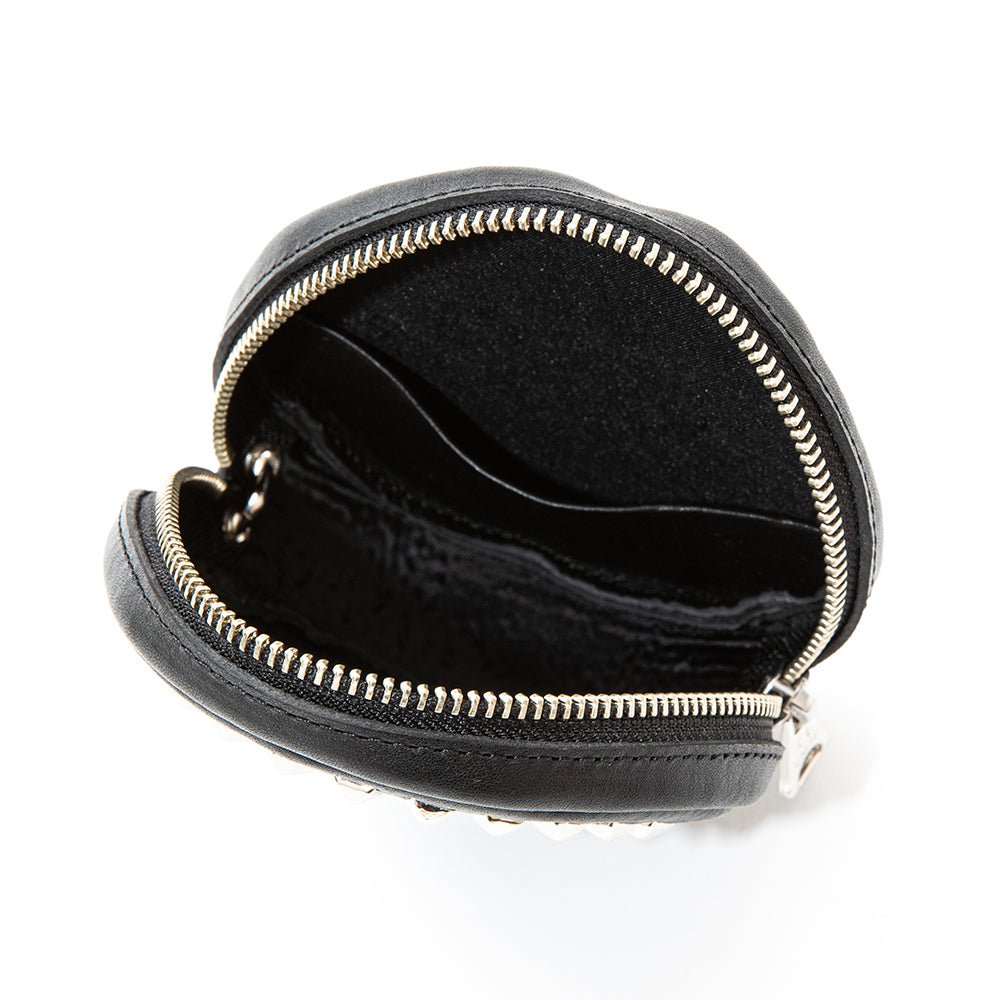 STUDS LEATHER ROUND TYPE MULTI POUCH - calee-official