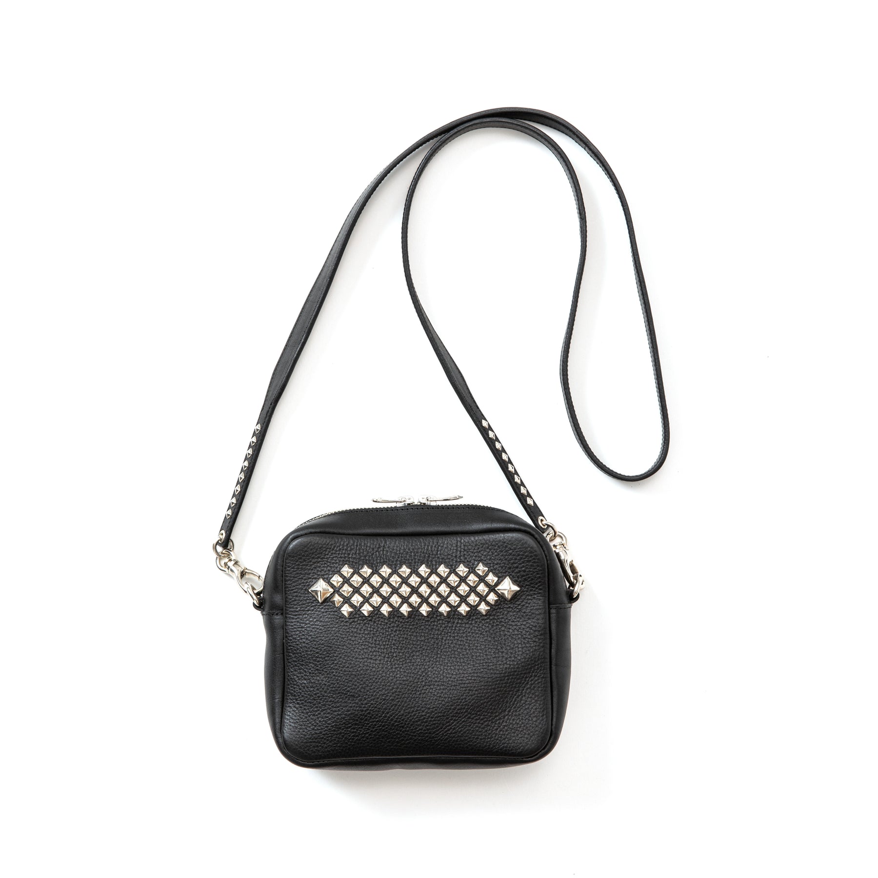 STUDS LEATHER SHOULDER POUCH – CALEE ONLINE STORE