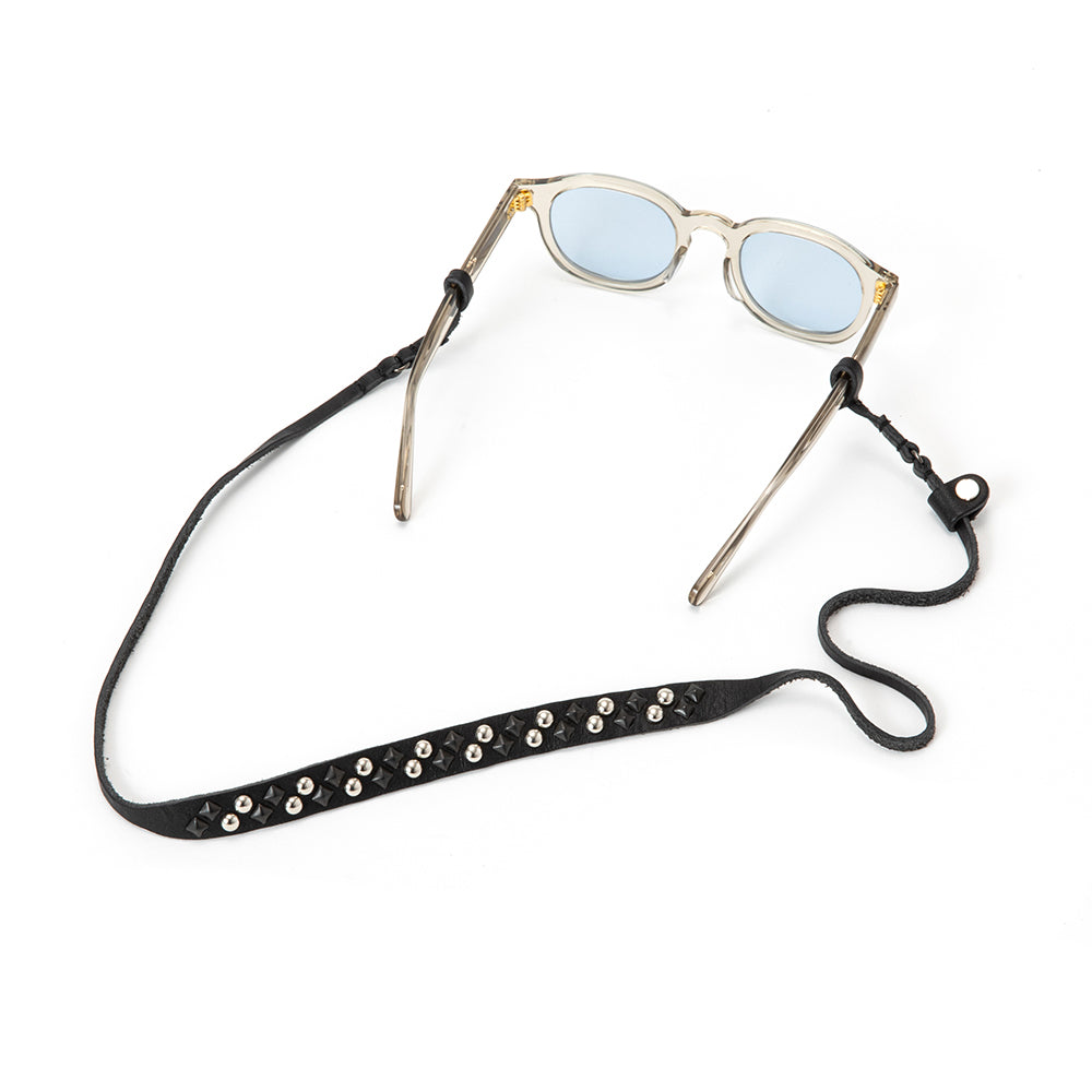 ROUND & PYRAMID STUDS LEATHER GLASS CORD - calee-official