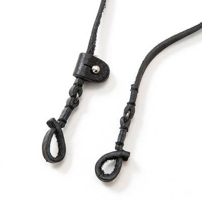 ROUND & PYRAMID STUDS LEATHER GLASS CORD - calee-official
