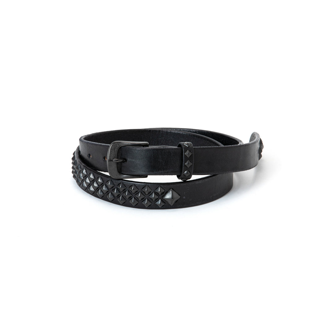 BLACK STUDS LEATHER NARROW BELT＜EXCLUSIVE＞ – CALEE ONLINE STORE