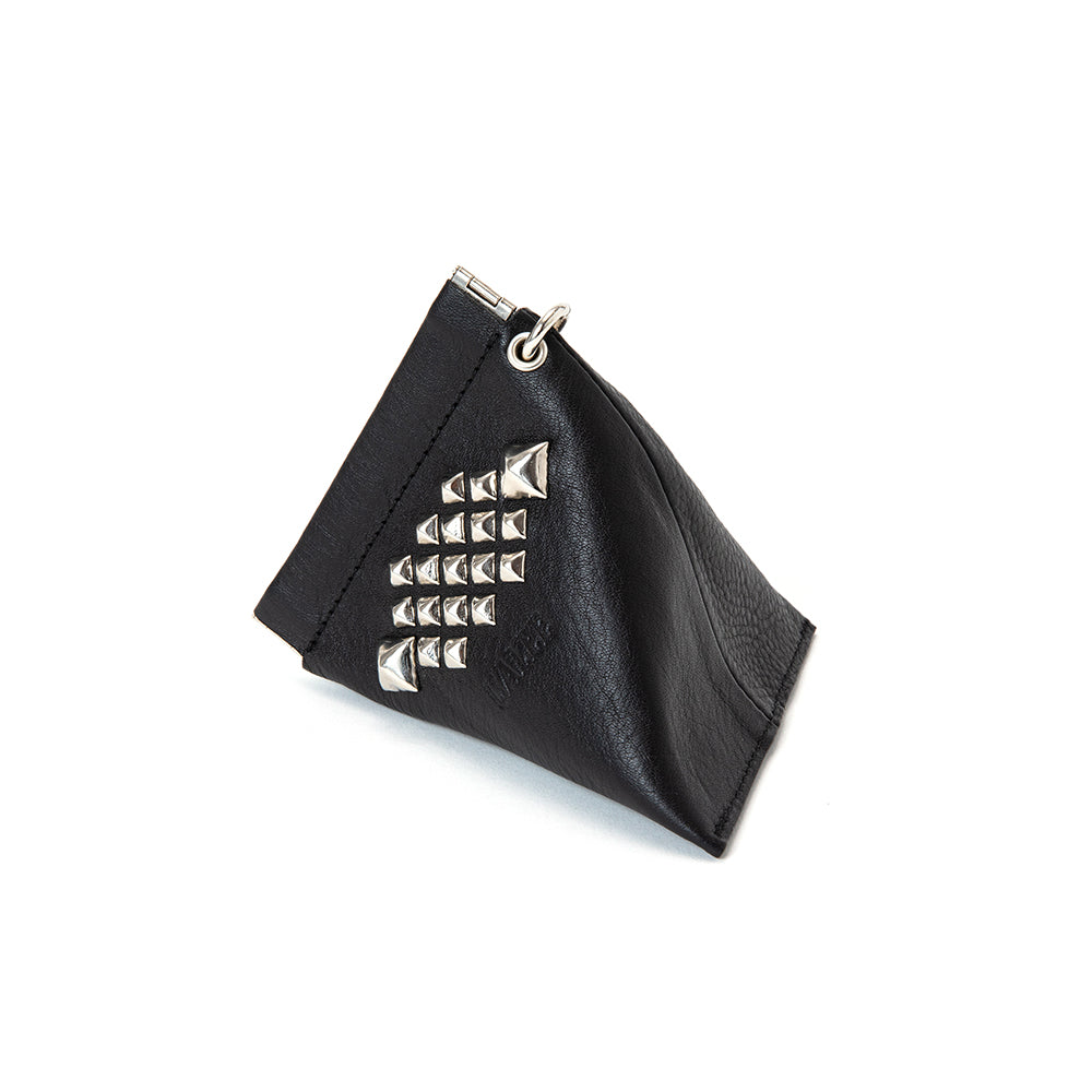 STUDS LEATHER INTERNAL FLEX FRAME TYPE MULTI POUCH - calee-official