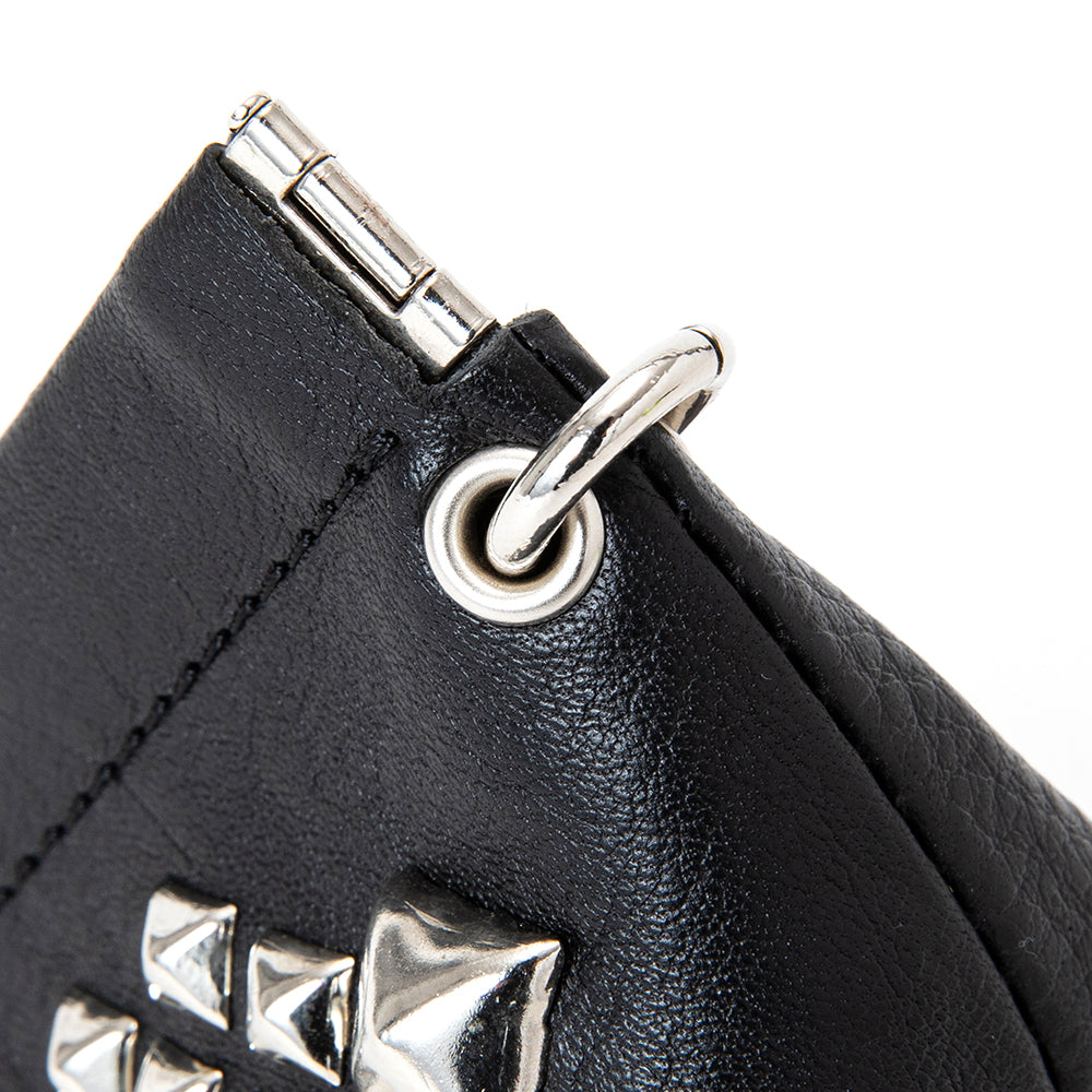 STUDS LEATHER INTERNAL FLEX FRAME TYPE MULTI POUCH - calee-official